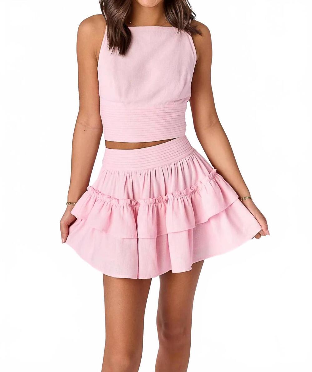 NEW CAKE FOR DINNER pisa pleated skirt in rosa